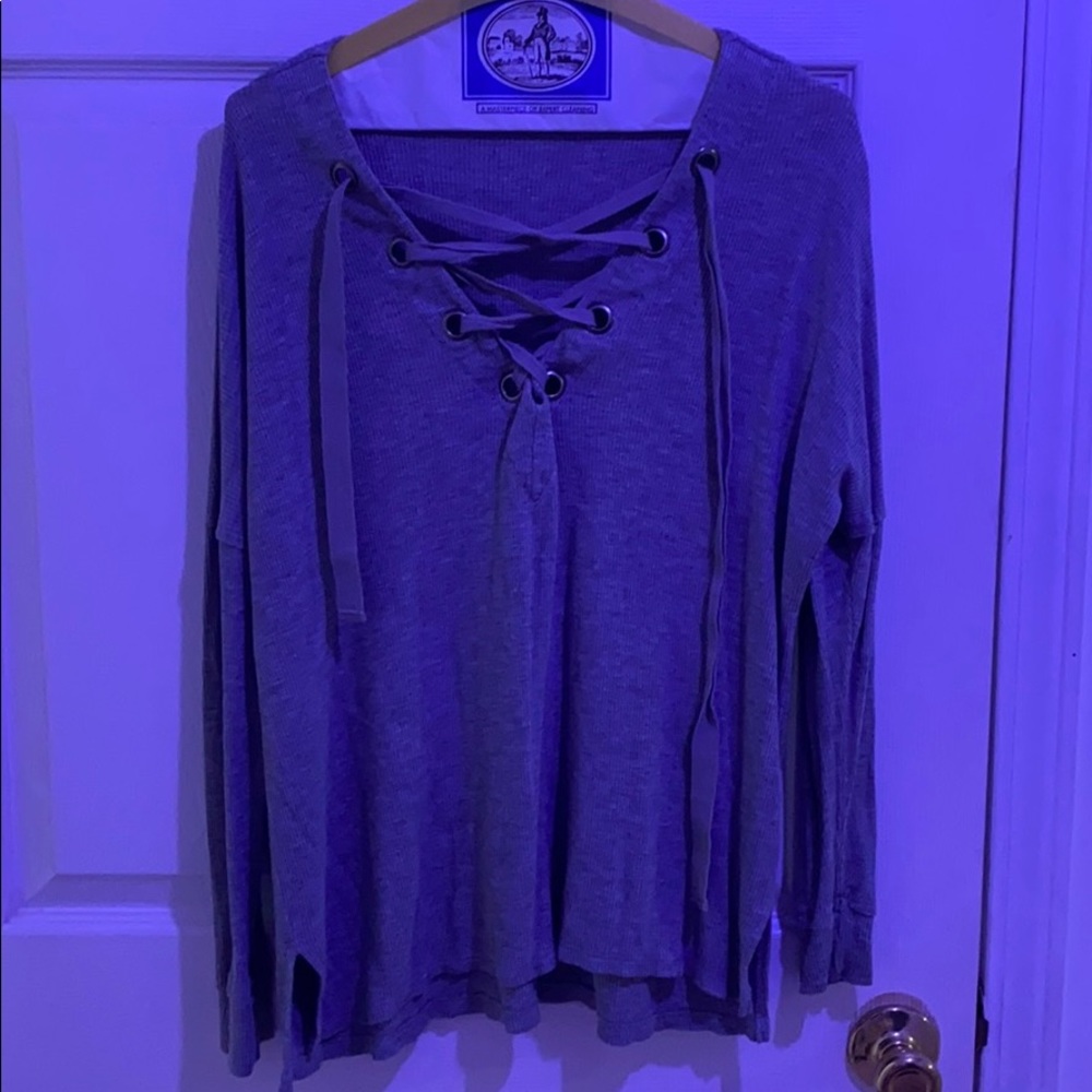 Womens grey long sleeve top